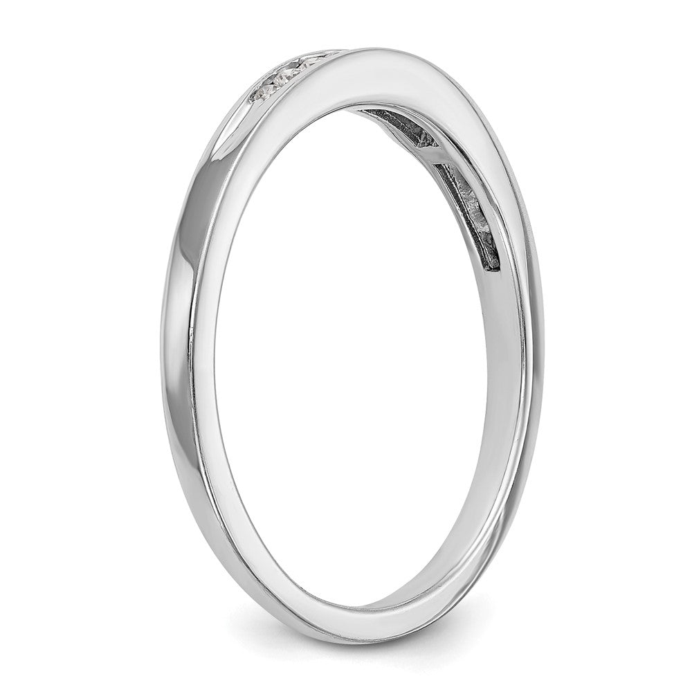 0.13ct. CZ Solid Real 14k White Gold Wedding Wedding Band Ring