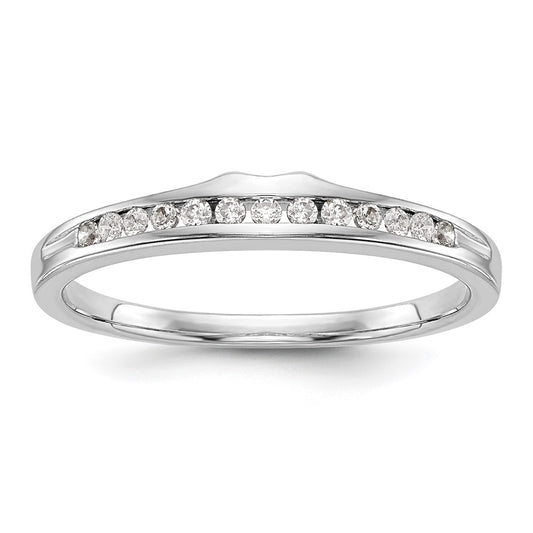 14k White Gold Real Diamond Wedding Band