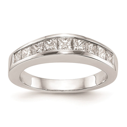 14k White Gold Real Diamond Wedding Band