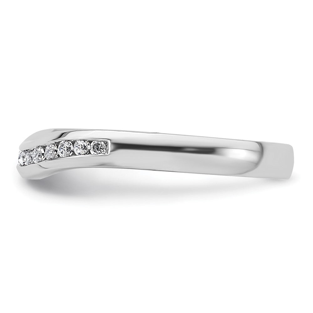 0.14ct. CZ Solid Real 14k White Gold Wedding Wedding Band Ring