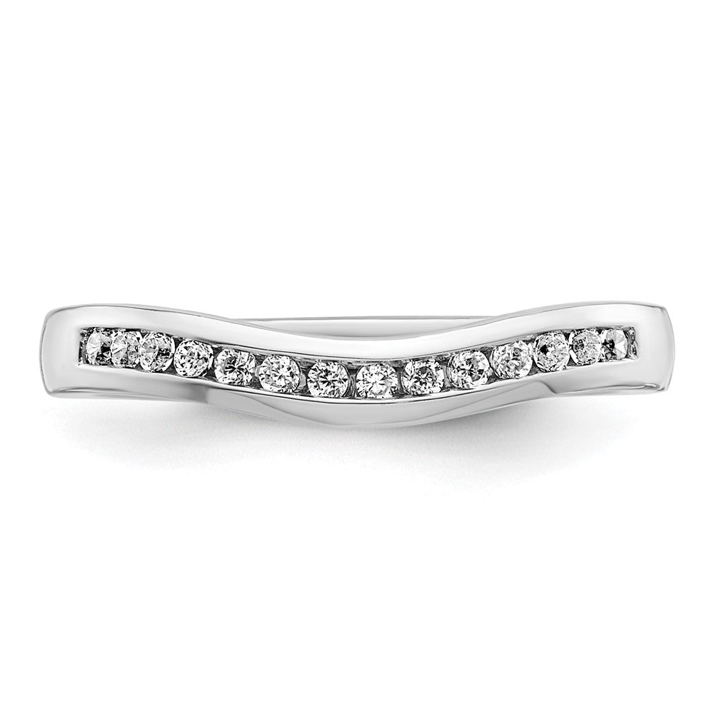 0.14ct. CZ Solid Real 14k White Gold Wedding Wedding Band Ring