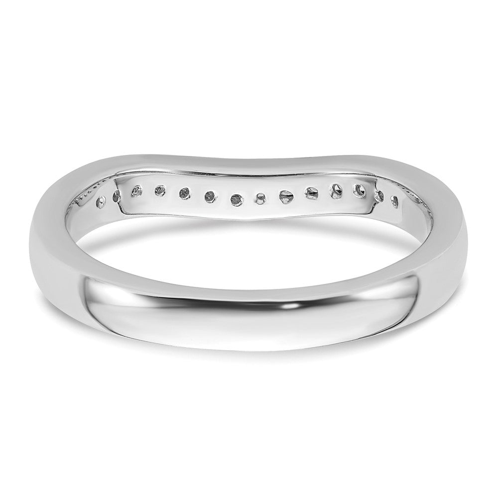 0.14ct. CZ Solid Real 14k White Gold Wedding Wedding Band Ring