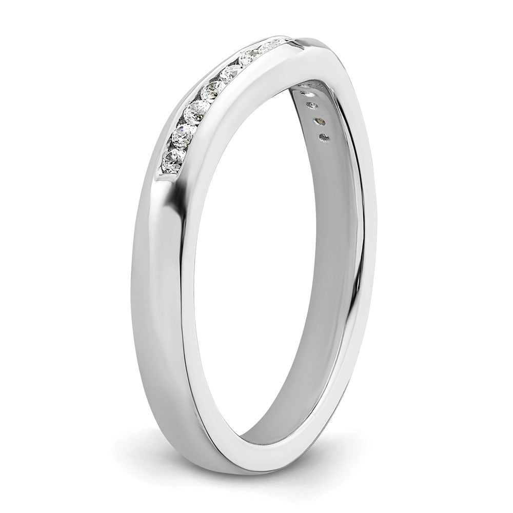 0.14ct. CZ Solid Real 14k White Gold Wedding Wedding Band Ring