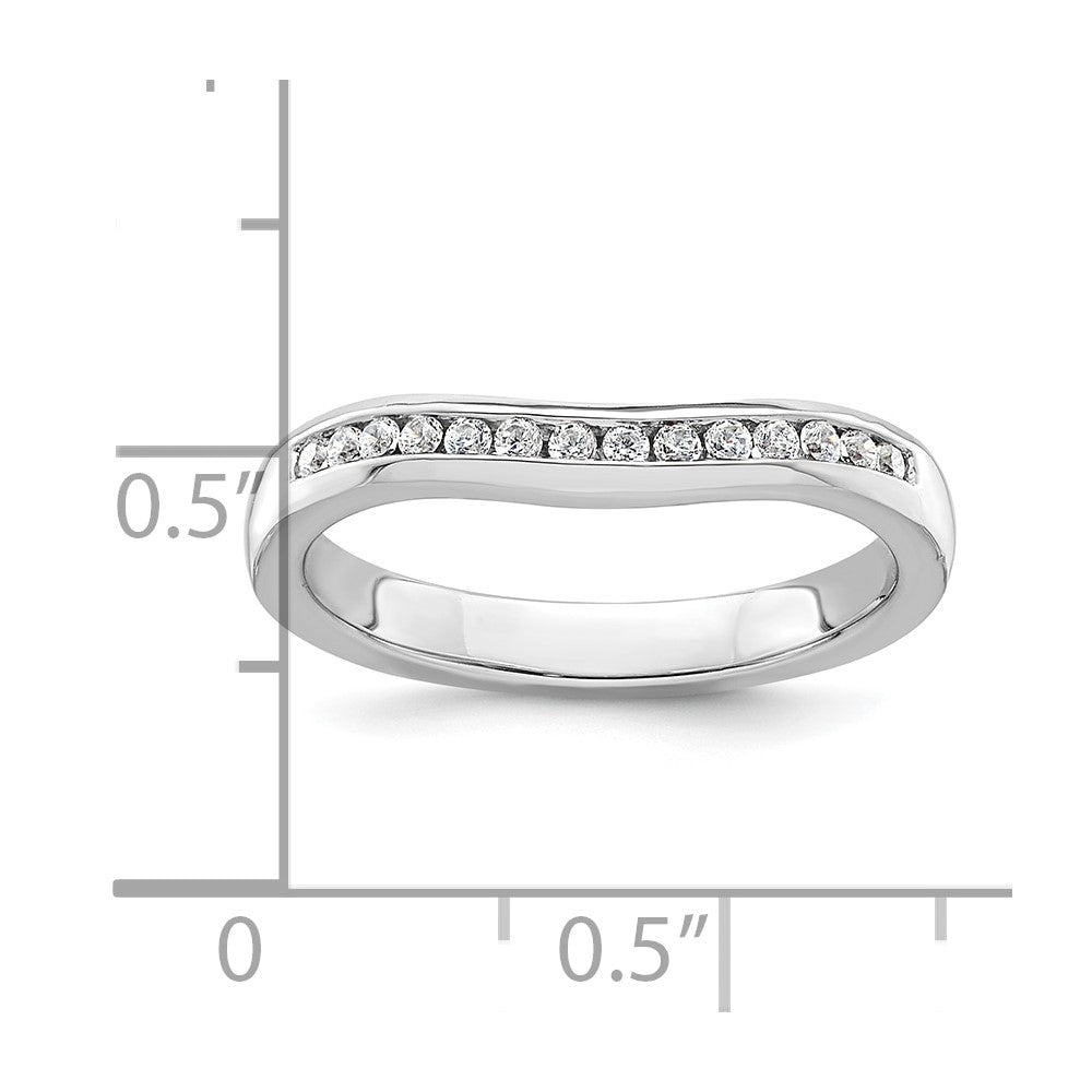 0.14ct. CZ Solid Real 14k White Gold Wedding Wedding Band Ring