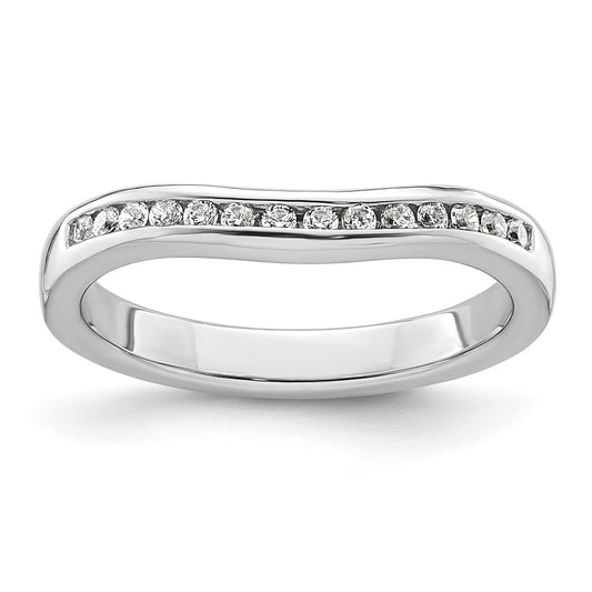 14k White Gold Real Diamond Wedding Band