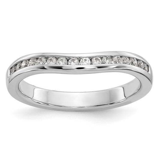 14k White Gold Real Diamond Wedding Band