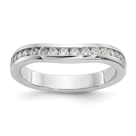 14k White Gold Real Diamond Wedding Band