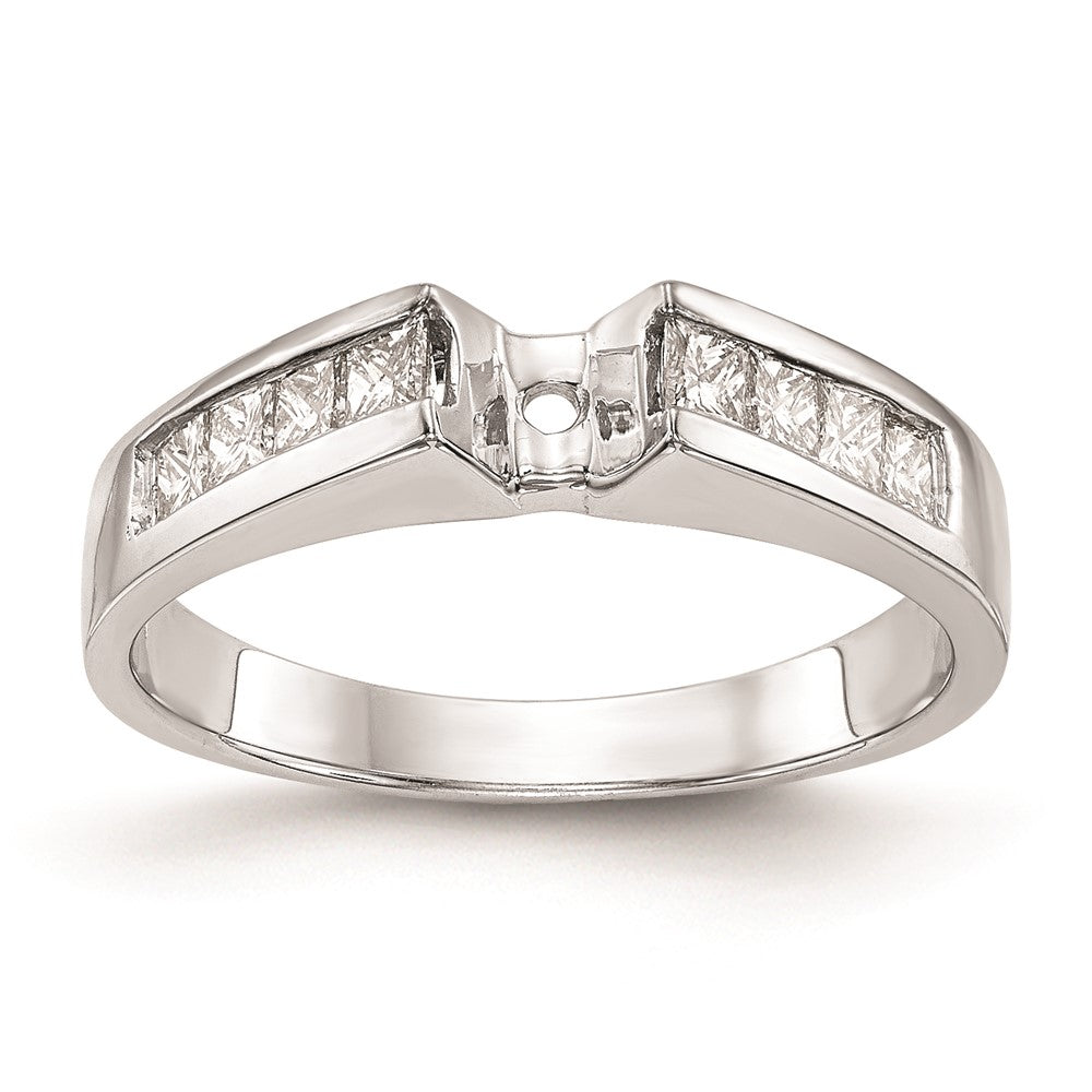 0.40ct. CZ Solid Real 14K White Gold Peg Set Engagement Ring