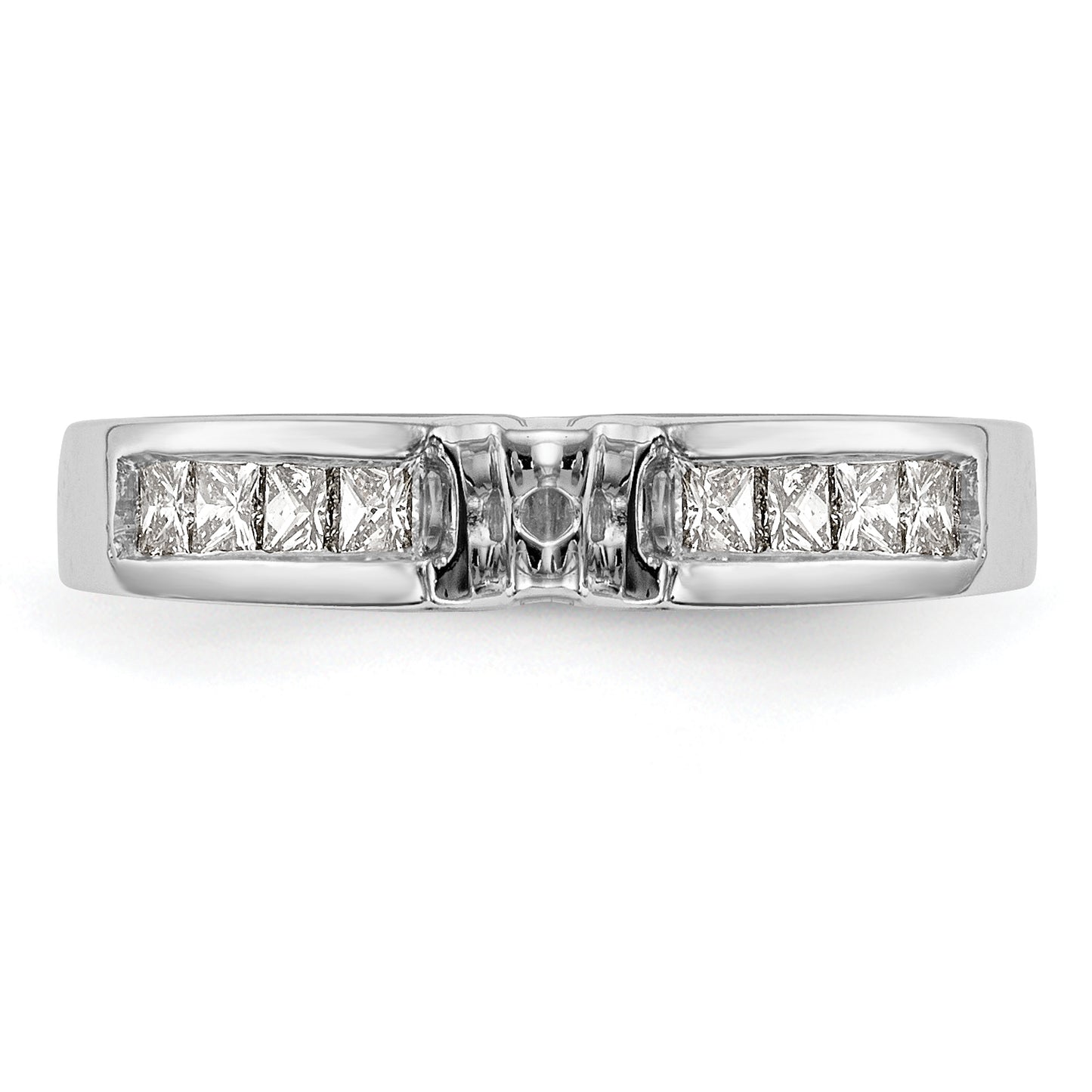 0.40ct. CZ Solid Real 14K White Gold Peg Set Engagement Ring