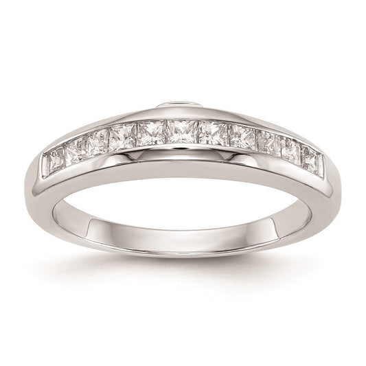 14k White Gold Real Diamond Wedding Band