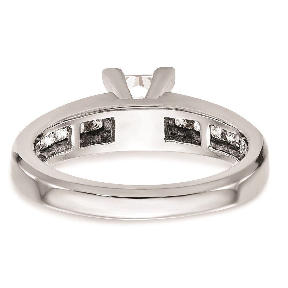 0.50ct. CZ Solid Real 14K White Gold Peg Set Engagement Ring