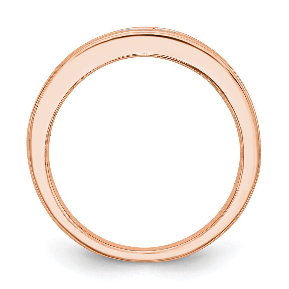 14k Rose Gold Real Diamond Wedding Band