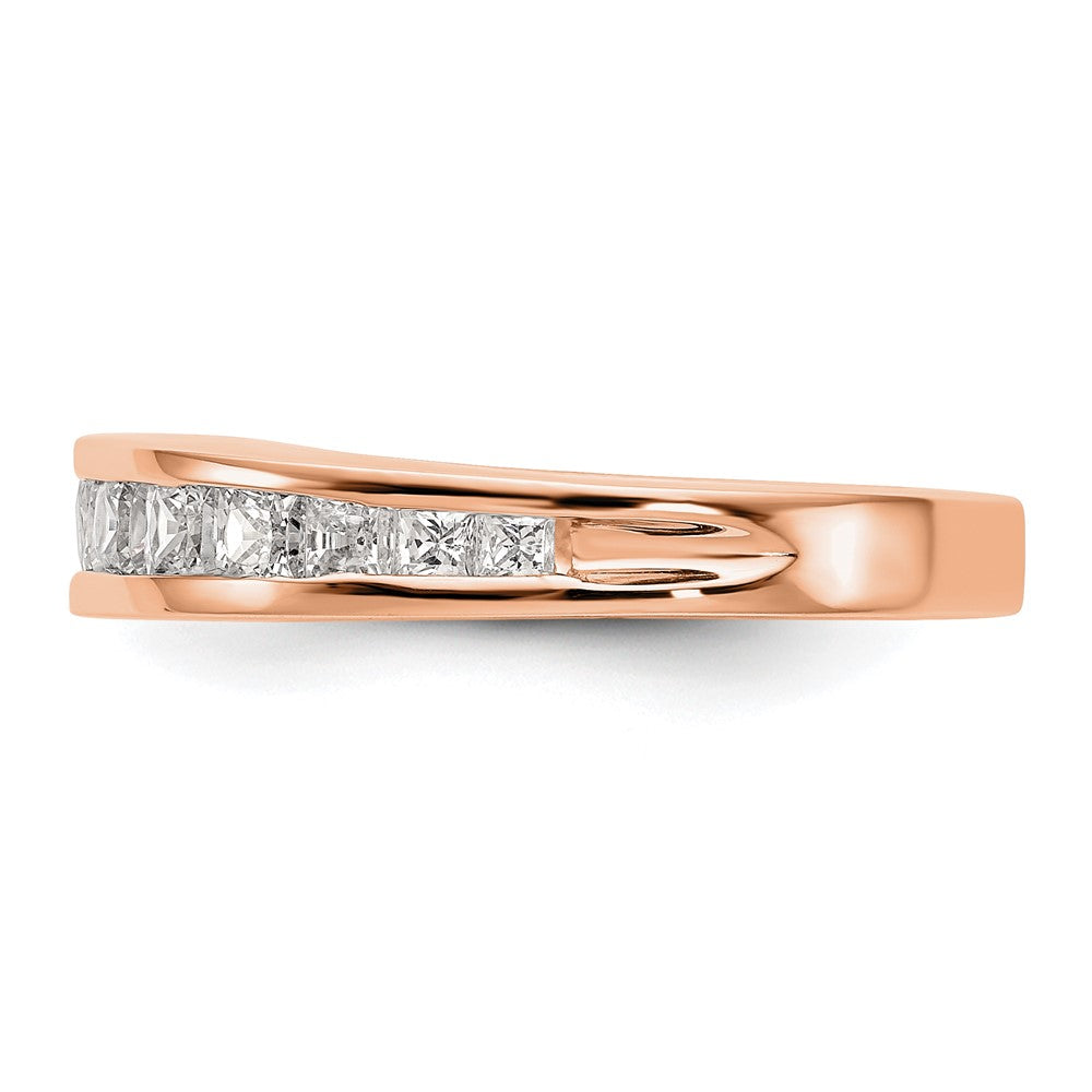 14k Rose Gold Real Diamond Wedding Band