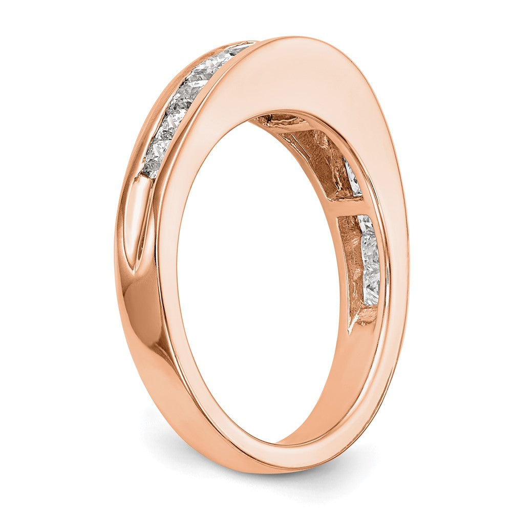 14k Rose Gold Real Diamond Wedding Band