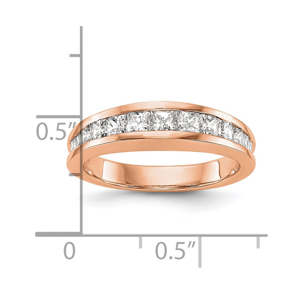 14k Rose Gold Real Diamond Wedding Band