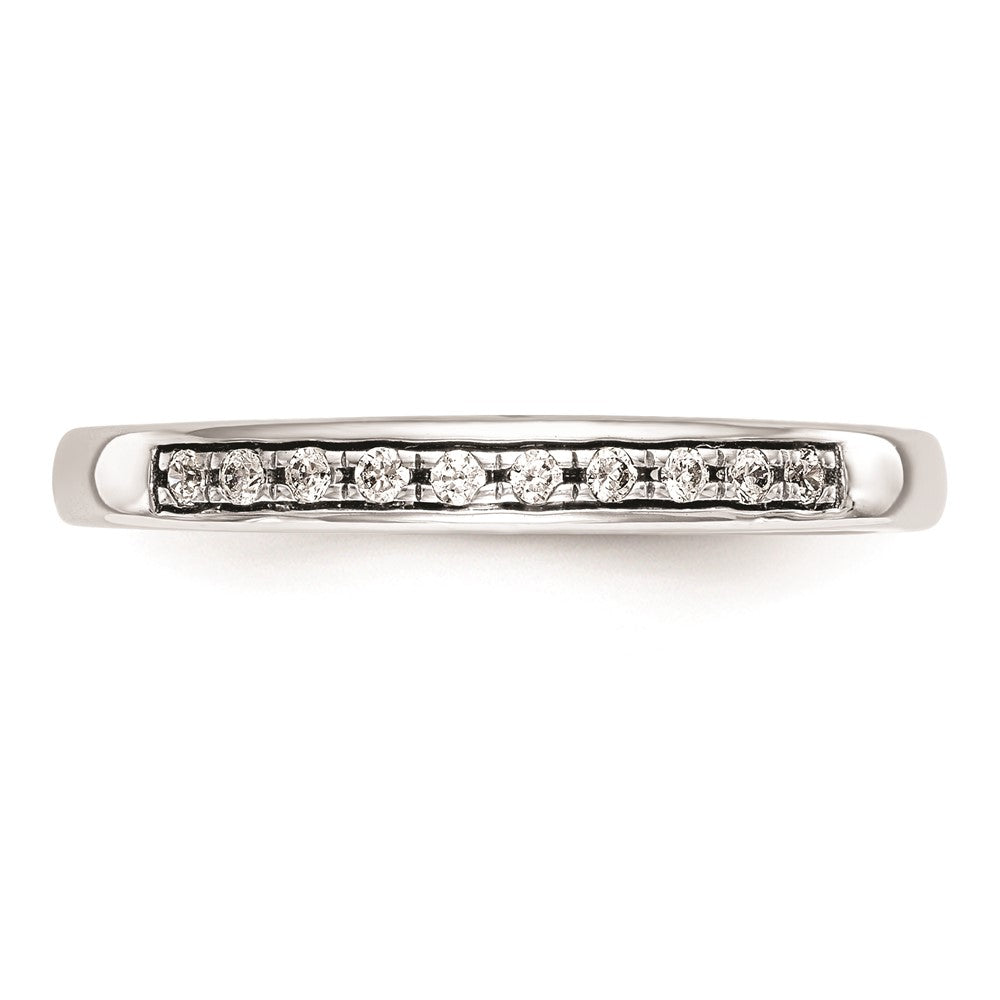 0.12ct. CZ Solid Real 14k White Gold Wedding Wedding Band Ring