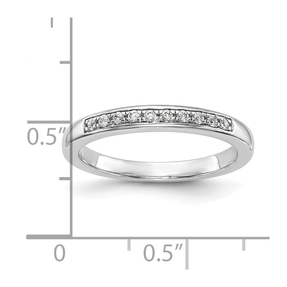 0.12ct. CZ Solid Real 14k White Gold Wedding Wedding Band Ring