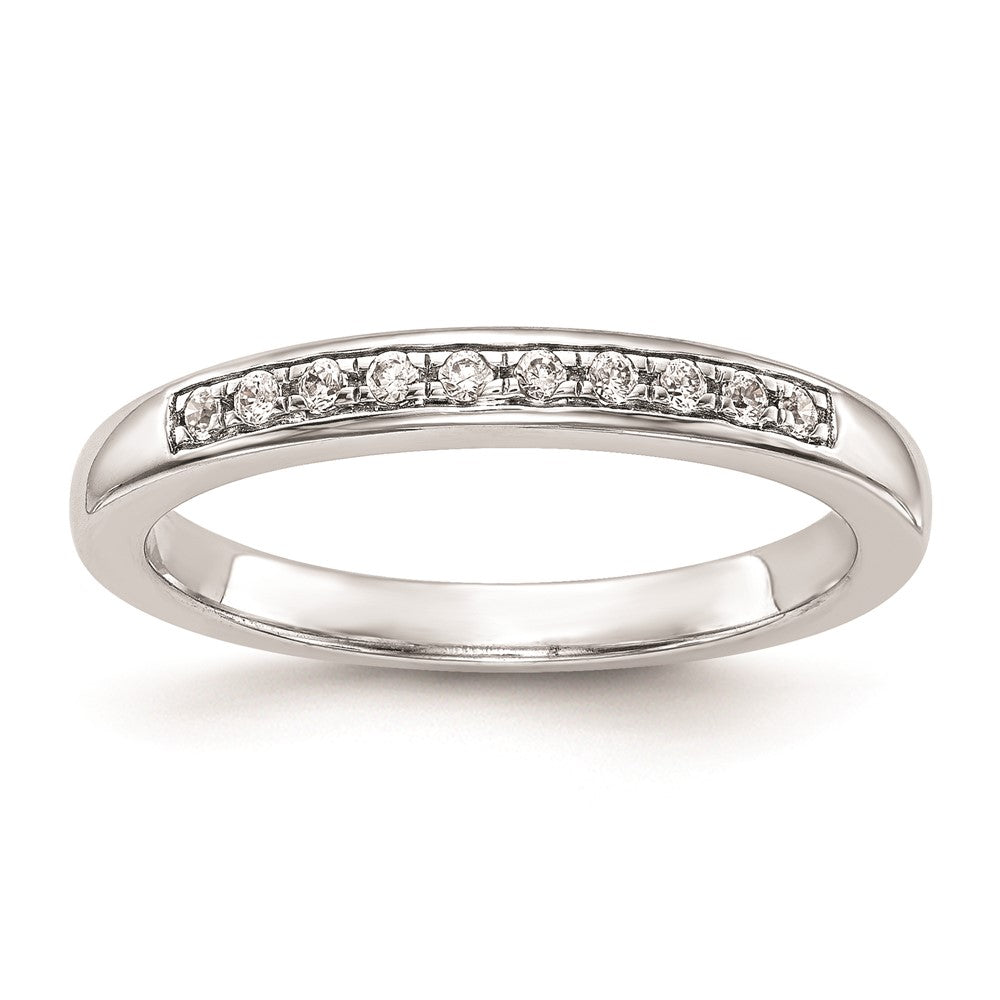 0.12ct. CZ Solid Real 14k White Gold Wedding Wedding Band Ring