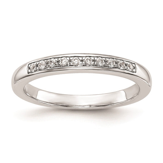 0.12ct. CZ Solid Real 14k White Gold Wedding Wedding Band Ring