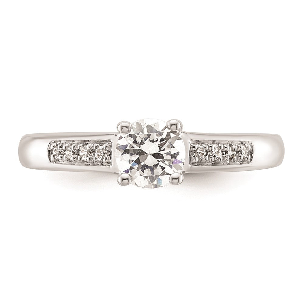 0.50ct. CZ Solid Real 14K White Gold Engagement Ring