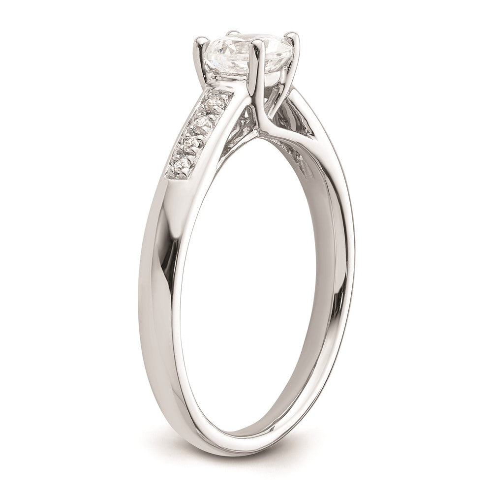 0.50ct. CZ Solid Real 14K White Gold Engagement Ring