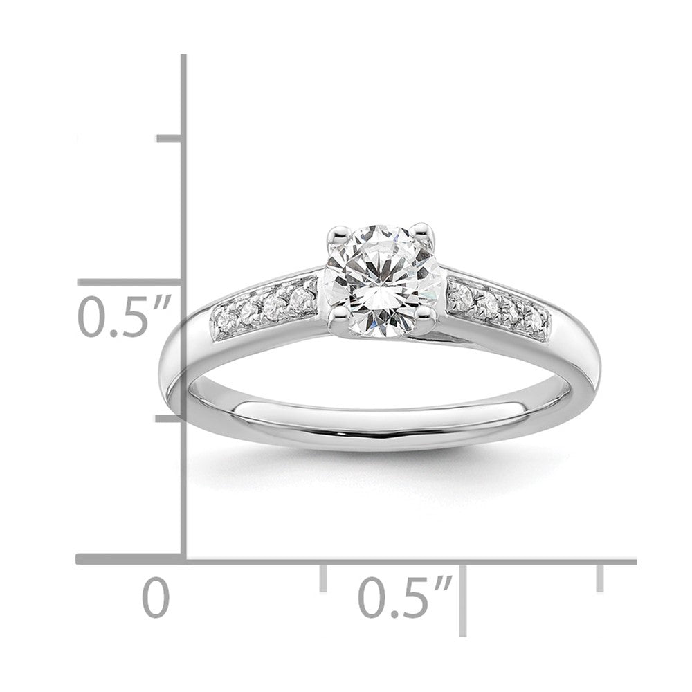 0.50ct. CZ Solid Real 14K White Gold Engagement Ring