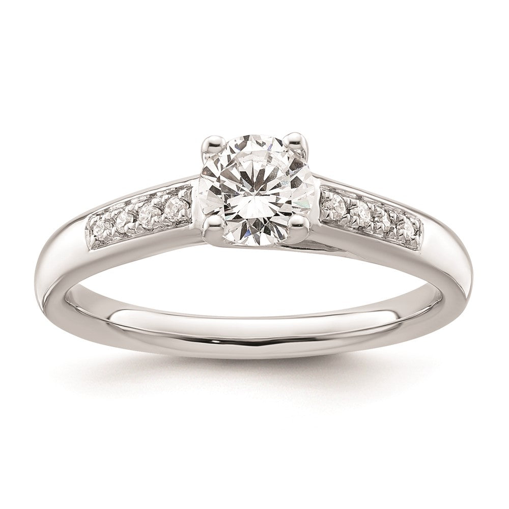 0.50ct. CZ Solid Real 14K White Gold Engagement Ring