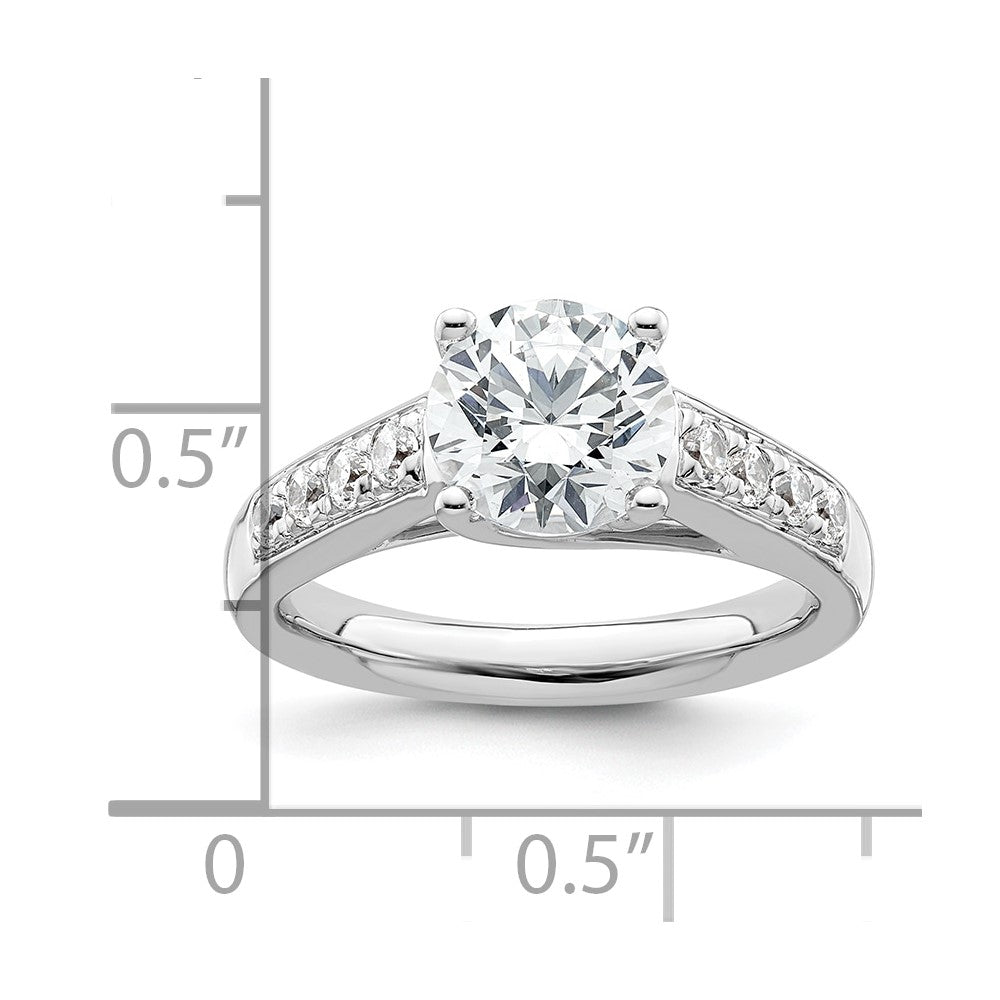 2.00ct. CZ Solid Real 14K White Gold Engagement Ring