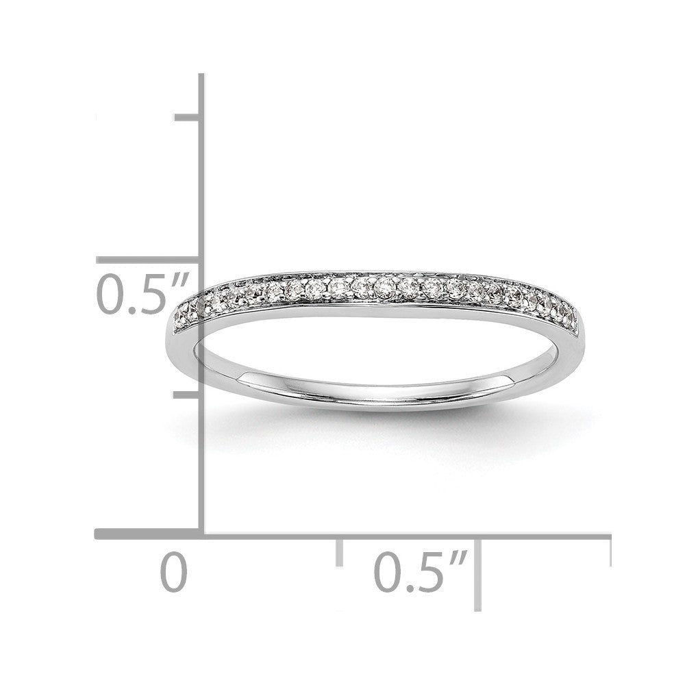 0.11ct. CZ Solid Real 14k White Gold Wedding Wedding Band Ring