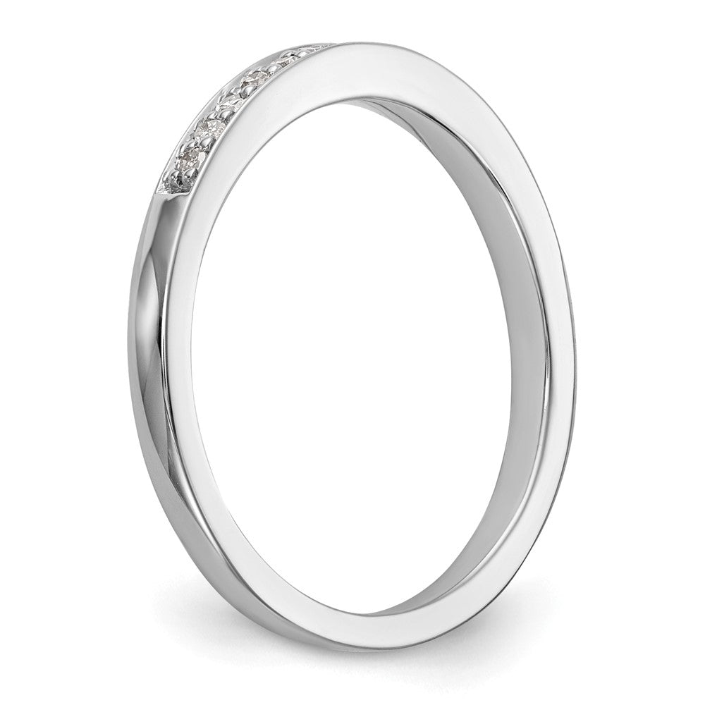 0.10ct. CZ Solid Real 14k White Gold Wedding Wedding Band Ring