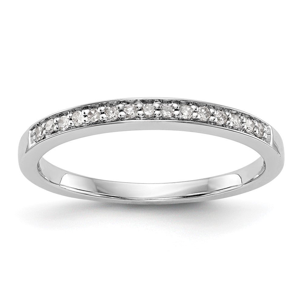 0.10ct. CZ Solid Real 14k White Gold Wedding Wedding Band Ring