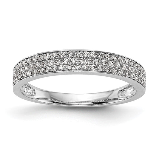 14k White Gold Real Diamond Wedding Band