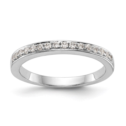 0.10ct. CZ Solid Real 14k White Gold Wedding Wedding Band Ring