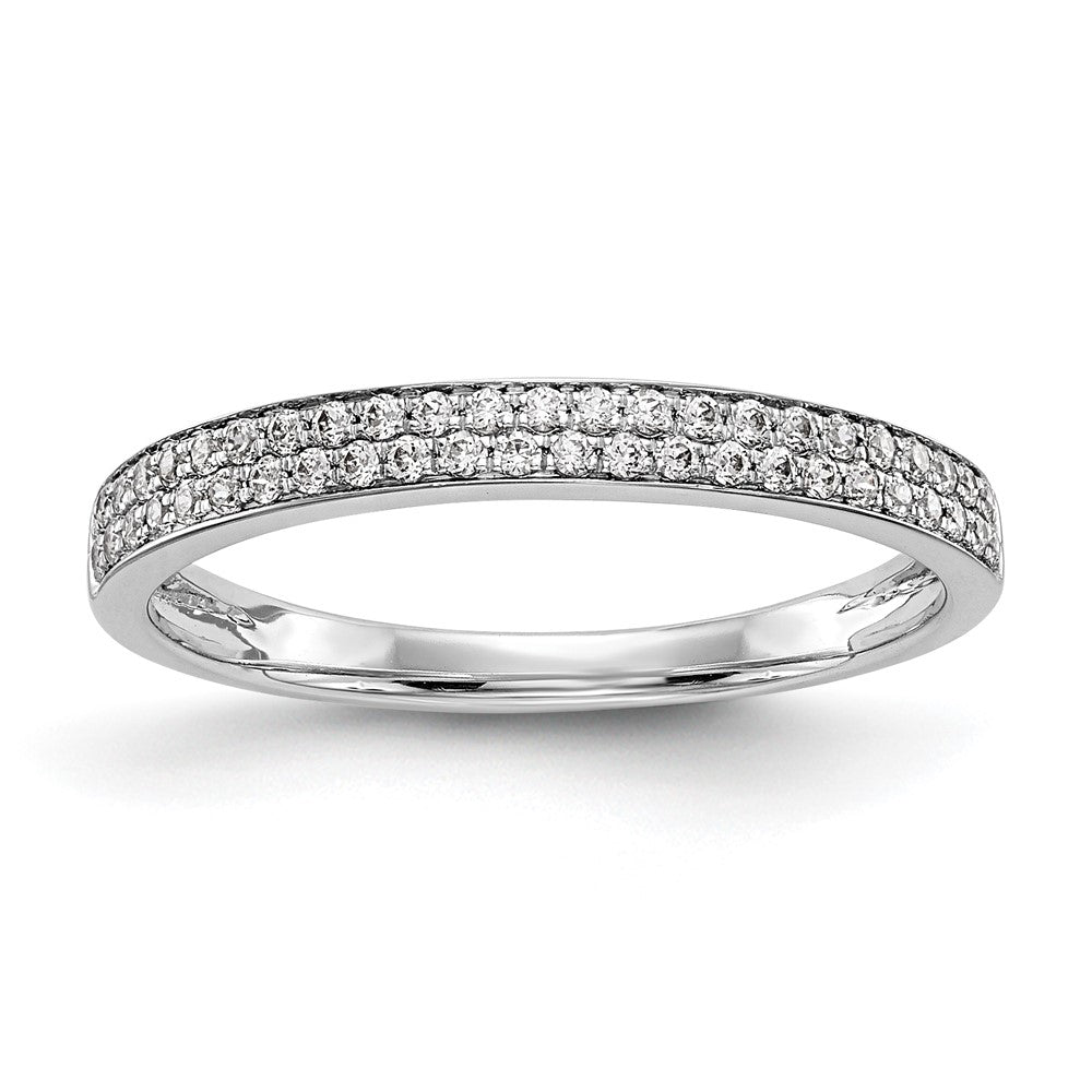 14k White Gold Real Diamond Wedding Band