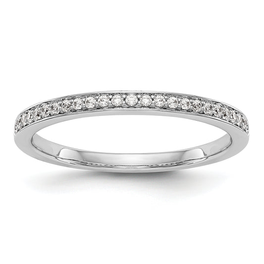 0.13ct. CZ Solid Real 14k White Gold Wedding Wedding Band Ring