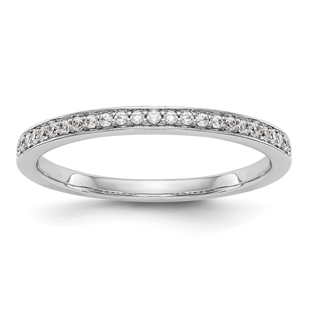 14K White Gold Real Diamond Wedding Band