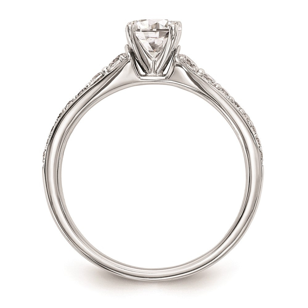 0.31ct. CZ Solid Real 14K White Gold Peg Set Engagement Ring