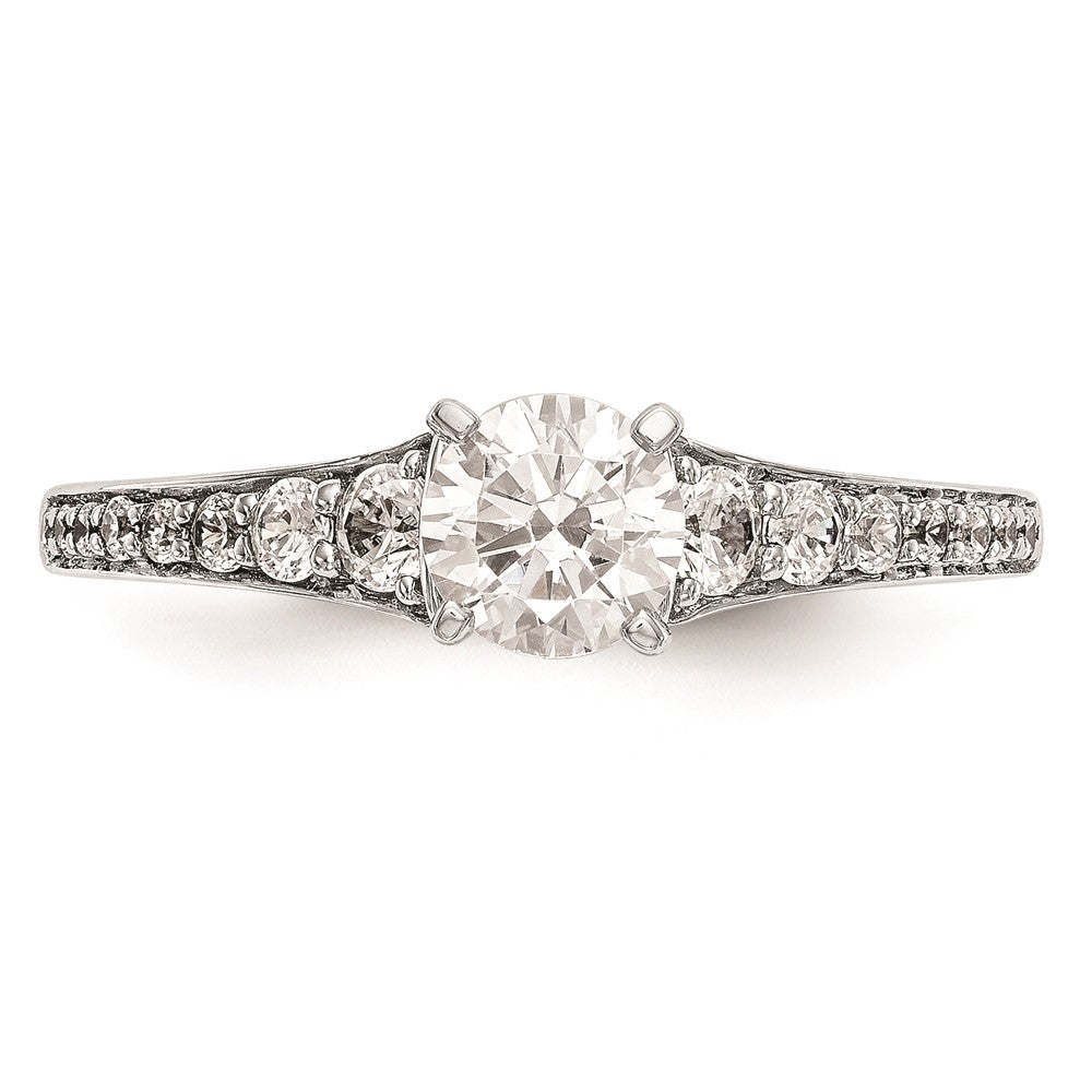 0.31ct. CZ Solid Real 14K White Gold Peg Set Engagement Ring