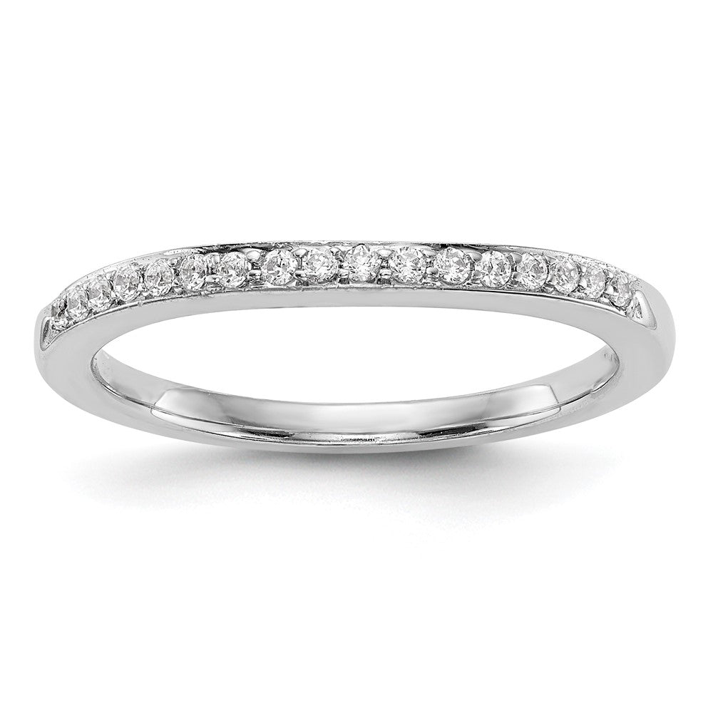 14k White Gold Real Diamond Wedding Band