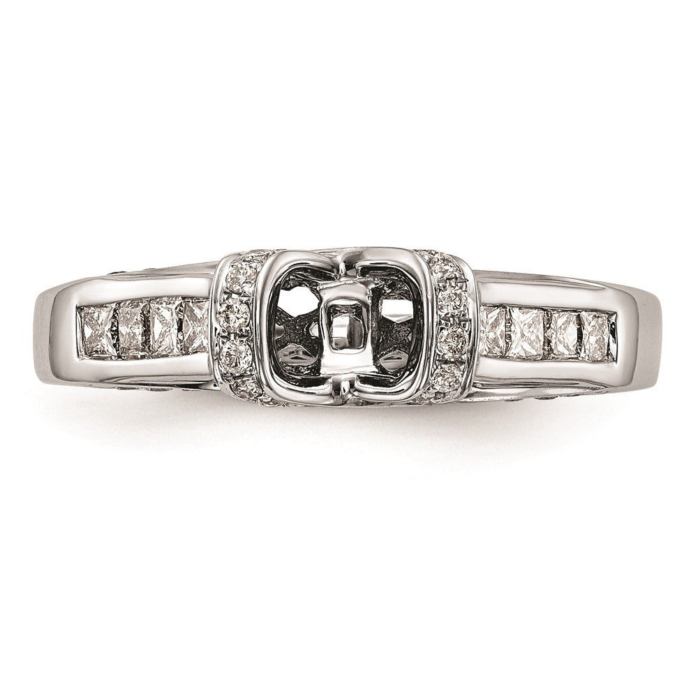 0.55ct. CZ Solid Real 14K White Gold Peg Set Engagement Ring