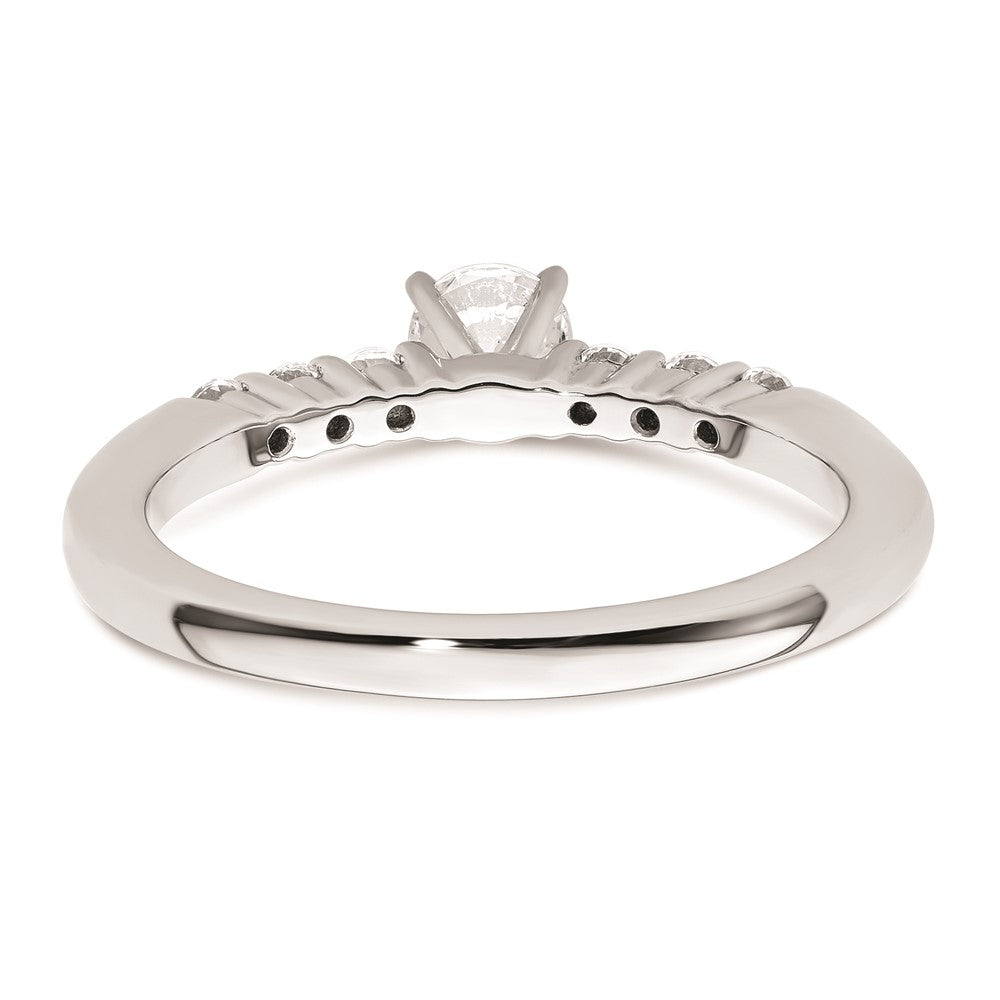 0.25ct. CZ Solid Real 14K White Gold Peg Set Engagement Ring