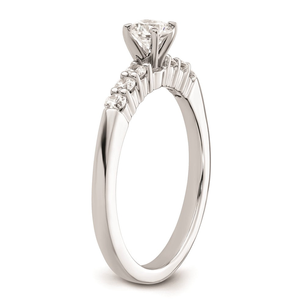 0.25ct. CZ Solid Real 14K White Gold Peg Set Engagement Ring