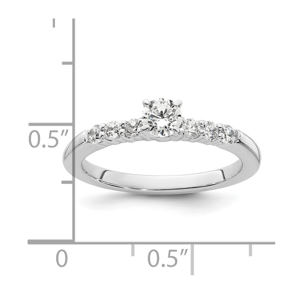 0.25ct. CZ Solid Real 14K White Gold Peg Set Engagement Ring