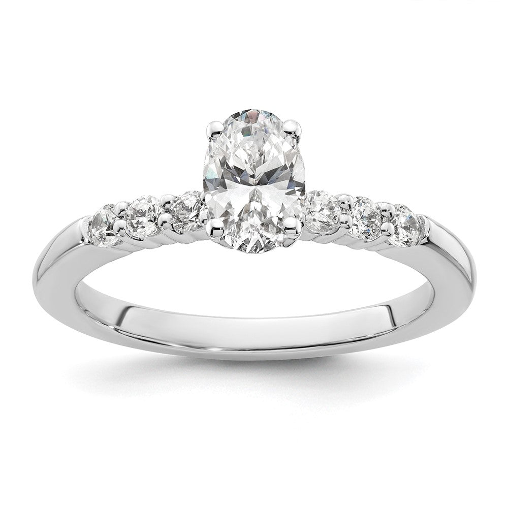 0.25ct. CZ Solid Real 14K White Gold Peg Set Engagement Ring