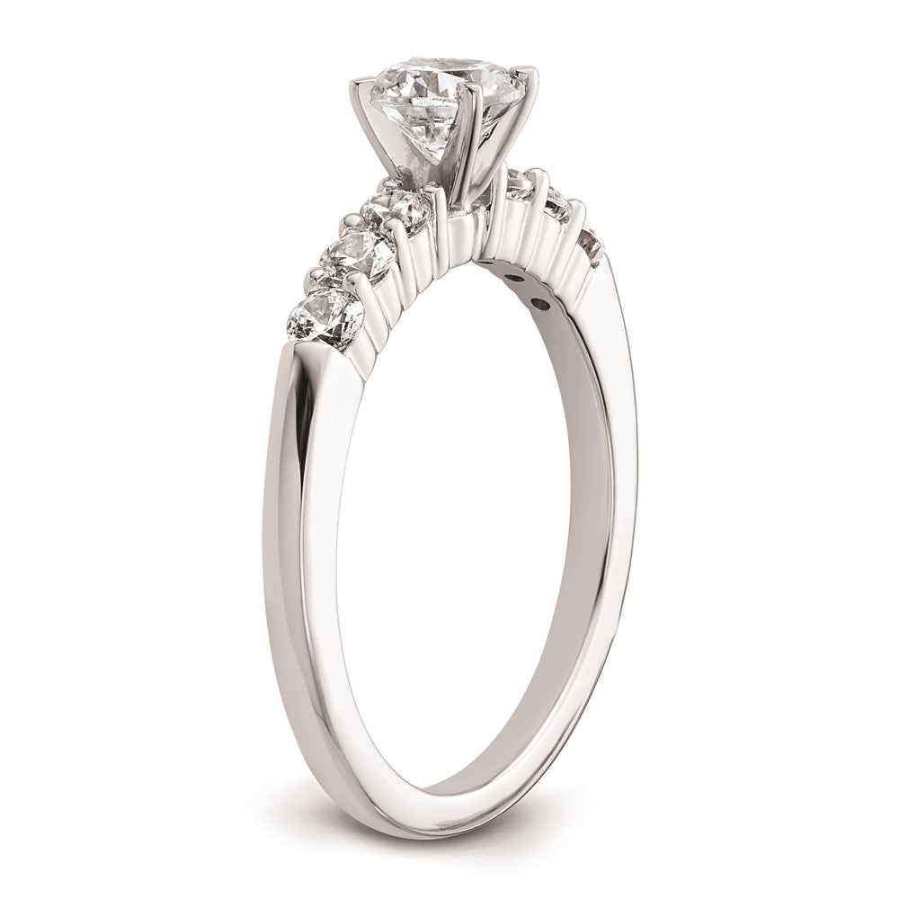 0.39ct. CZ Solid Real 14K White Gold Peg Set Engagement Ring