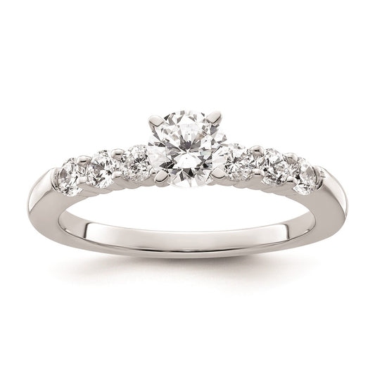 0.39ct. CZ Solid Real 14K White Gold Peg Set Engagement Ring