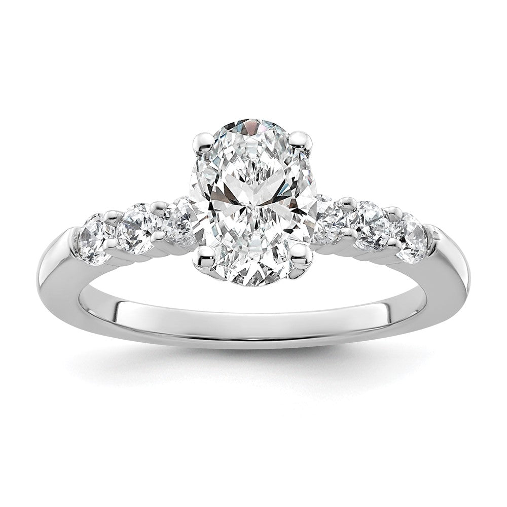 0.39ct. CZ Solid Real 14K White Gold Peg Set Engagement Ring