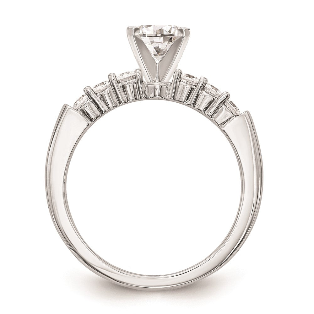 0.42ct. CZ Solid Real 14K White Gold Peg Set Engagement Ring