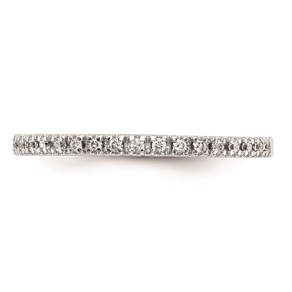 14K White Gold Real Diamond Wedding Band