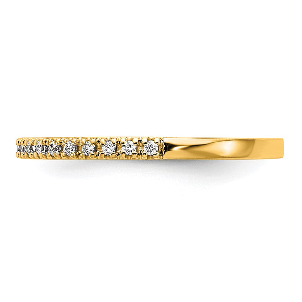 0.10ct. CZ Solid Real 14k Yellow Gold Wedding Wedding Band Ring